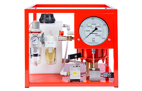 هیدروتست پمپ پنوماتیکی (بادی) هیدرولیکی 1500 بار فشارقوی مدل AHP-BTU-Range ساخت هایفورس انگلستان